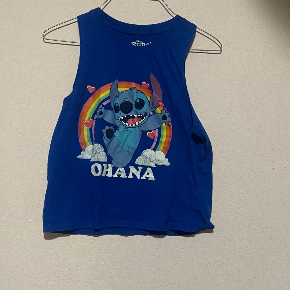 Disney Blue Ohana Stitch Kids Tank Top